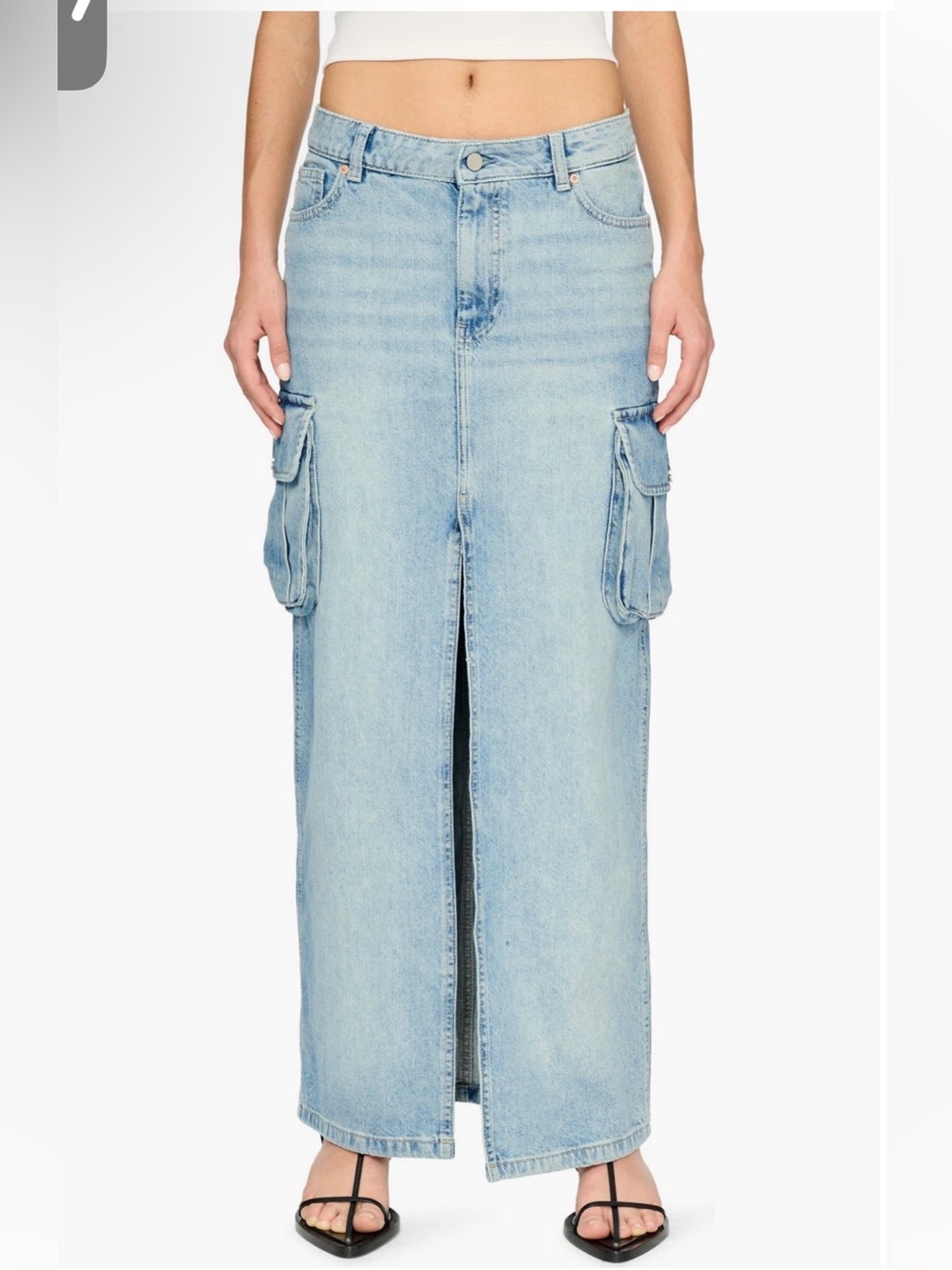 DL1961 Asra Fountain  Cargo Denim Maxi Skirt -💯Cotton NWT